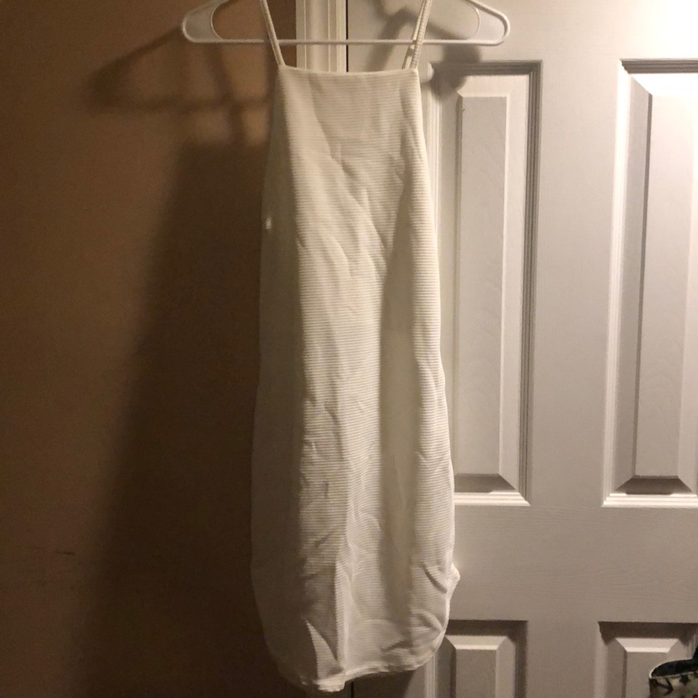 White crisscross spaghetti strap dress